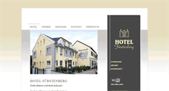 Desktop Screenshot of hotelfuerstenberg.de