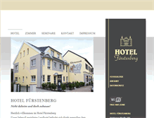 Tablet Screenshot of hotelfuerstenberg.de